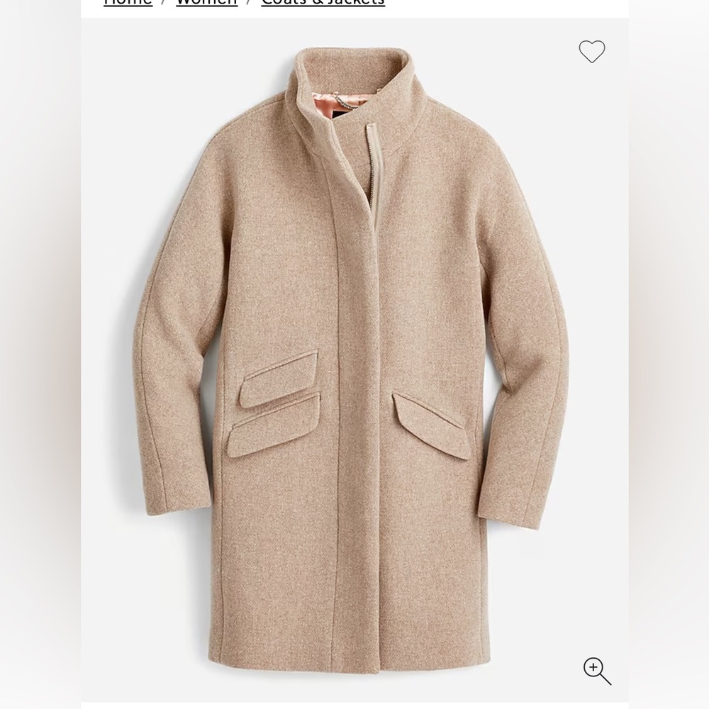 Cocoon coat in Italian stadium-cloth wool blend camel 2P
